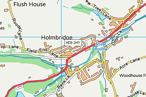 HD9 2HY map - OS VectorMap District (Ordnance Survey)