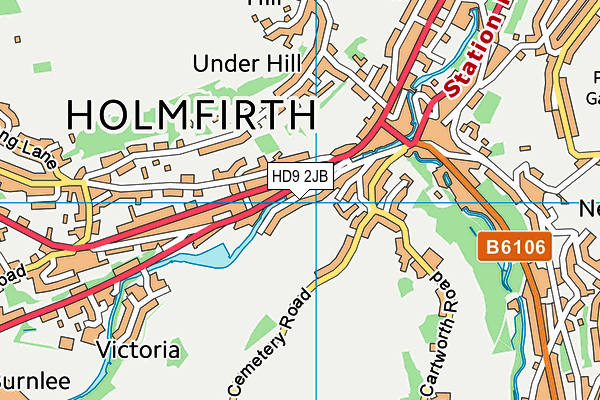 HD9 2JB map - OS VectorMap District (Ordnance Survey)