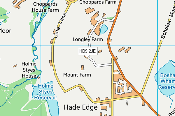 HD9 2JE map - OS VectorMap District (Ordnance Survey)