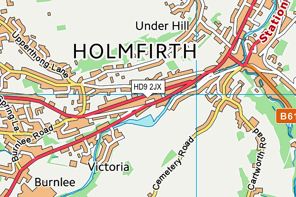 HD9 2JX map - OS VectorMap District (Ordnance Survey)