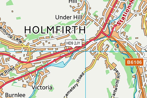 HD9 2JY map - OS VectorMap District (Ordnance Survey)