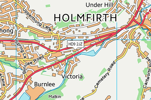 HD9 2JZ map - OS VectorMap District (Ordnance Survey)