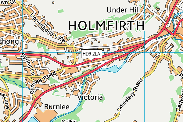 HD9 2LA map - OS VectorMap District (Ordnance Survey)
