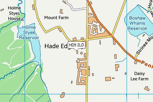 HD9 2LD map - OS VectorMap District (Ordnance Survey)