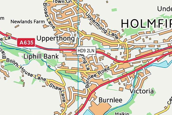HD9 2LN map - OS VectorMap District (Ordnance Survey)