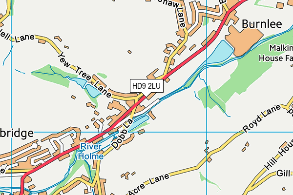 HD9 2LU map - OS VectorMap District (Ordnance Survey)