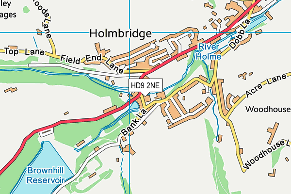 HD9 2NE map - OS VectorMap District (Ordnance Survey)