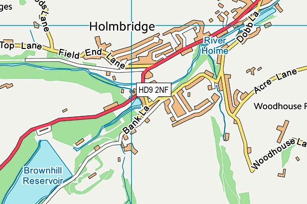 HD9 2NF map - OS VectorMap District (Ordnance Survey)