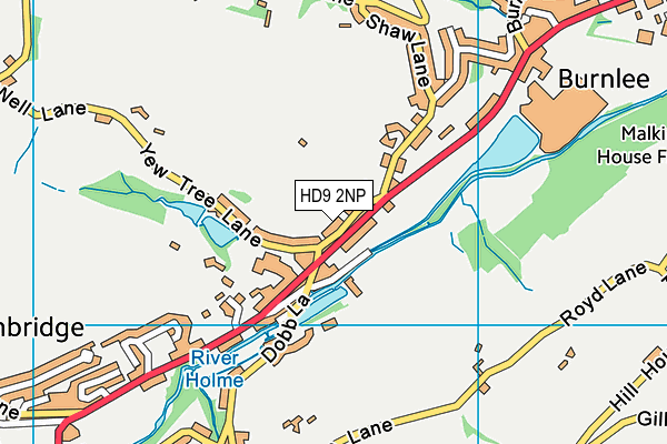 HD9 2NP map - OS VectorMap District (Ordnance Survey)