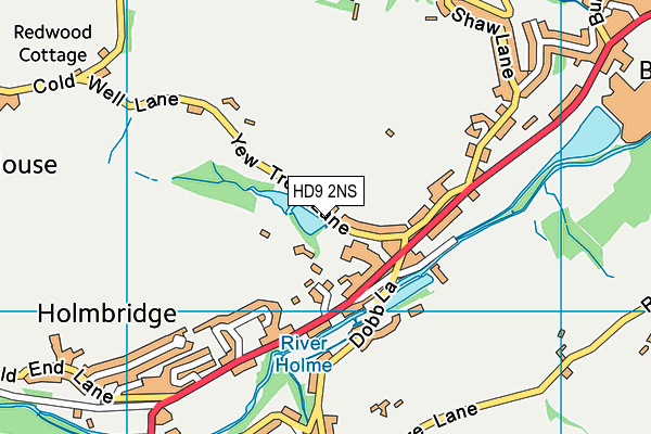 HD9 2NS map - OS VectorMap District (Ordnance Survey)