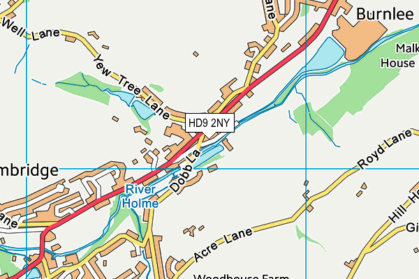HD9 2NY map - OS VectorMap District (Ordnance Survey)