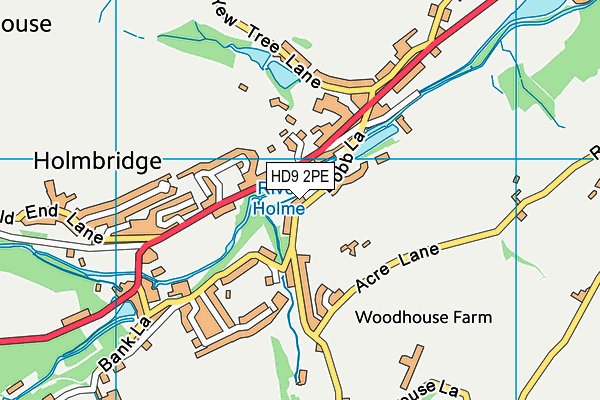 HD9 2PE map - OS VectorMap District (Ordnance Survey)