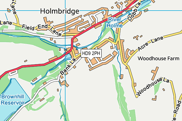 HD9 2PH map - OS VectorMap District (Ordnance Survey)