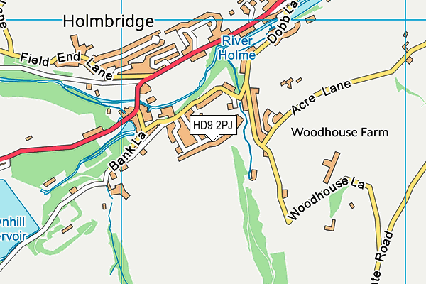 HD9 2PJ map - OS VectorMap District (Ordnance Survey)