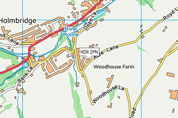 HD9 2PN map - OS VectorMap District (Ordnance Survey)