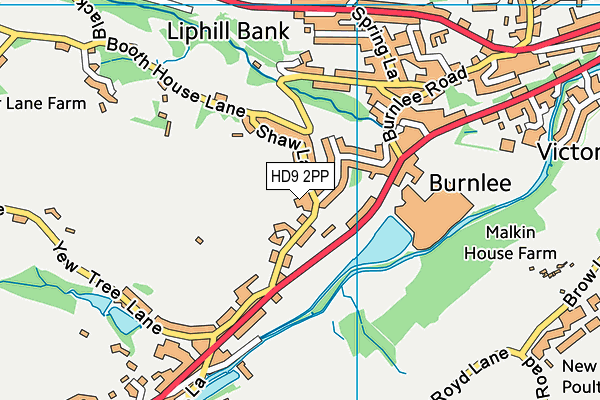 HD9 2PP map - OS VectorMap District (Ordnance Survey)