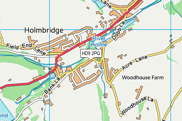 HD9 2PQ map - OS VectorMap District (Ordnance Survey)