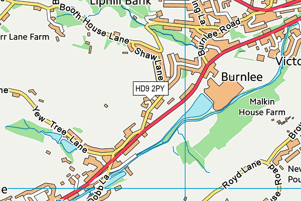 HD9 2PY map - OS VectorMap District (Ordnance Survey)