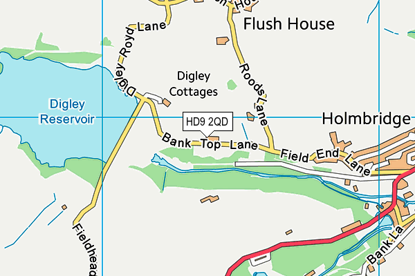 HD9 2QD map - OS VectorMap District (Ordnance Survey)