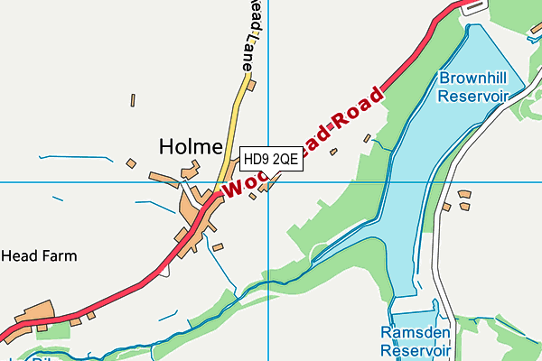 HD9 2QE map - OS VectorMap District (Ordnance Survey)