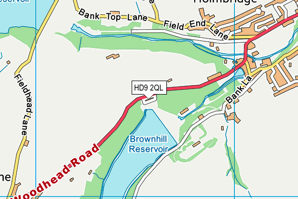 HD9 2QL map - OS VectorMap District (Ordnance Survey)