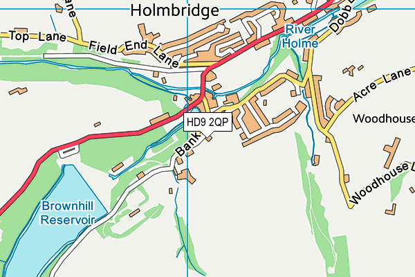 HD9 2QP map - OS VectorMap District (Ordnance Survey)