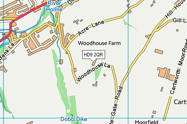 HD9 2QR map - OS VectorMap District (Ordnance Survey)