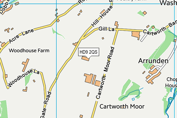 Cartworth Moor map (HD9 2QS) - OS VectorMap District (Ordnance Survey)