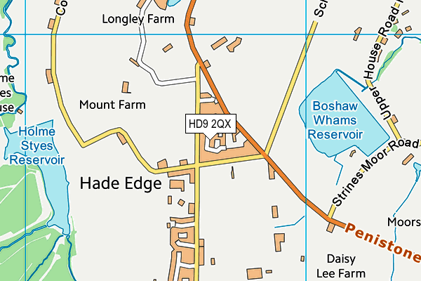 HD9 2QX map - OS VectorMap District (Ordnance Survey)