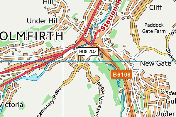 HD9 2QZ map - OS VectorMap District (Ordnance Survey)