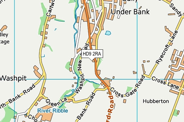 HD9 2RA map - OS VectorMap District (Ordnance Survey)