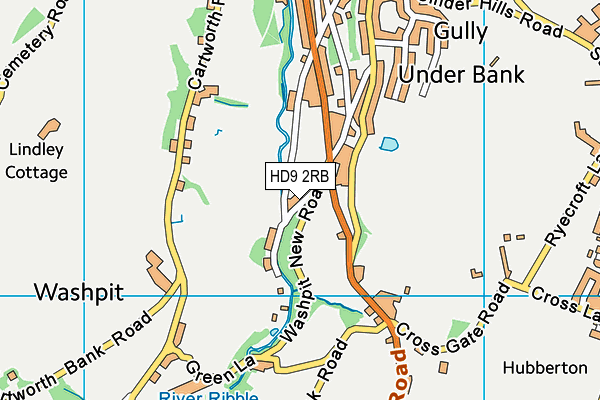 HD9 2RB map - OS VectorMap District (Ordnance Survey)