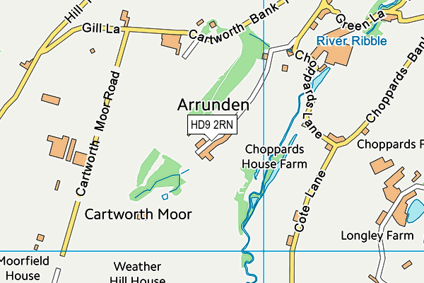 HD9 2RN map - OS VectorMap District (Ordnance Survey)