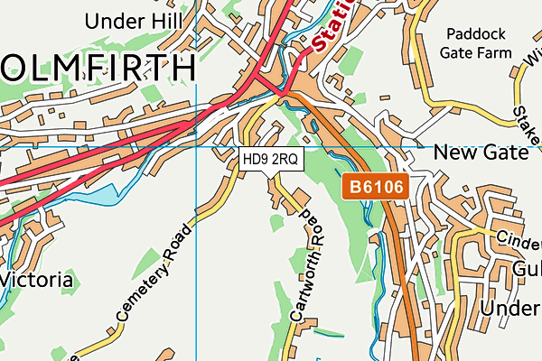 HD9 2RQ map - OS VectorMap District (Ordnance Survey)