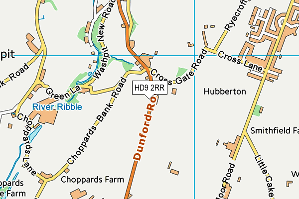 HD9 2RR map - OS VectorMap District (Ordnance Survey)