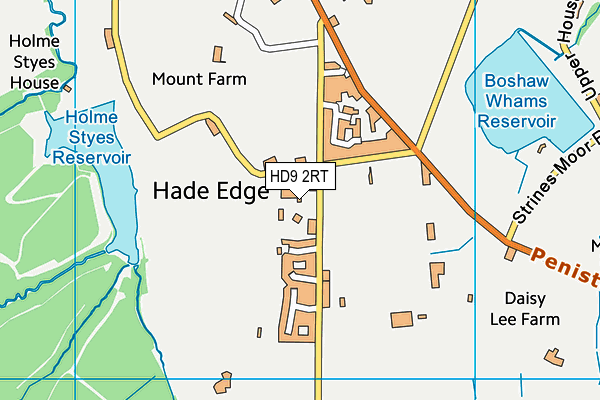 HD9 2RT map - OS VectorMap District (Ordnance Survey)