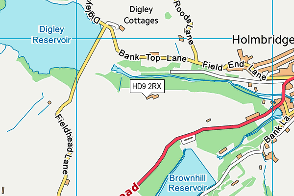 HD9 2RX map - OS VectorMap District (Ordnance Survey)