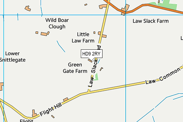 HD9 2RY map - OS VectorMap District (Ordnance Survey)