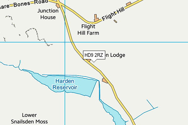 HD9 2RZ map - OS VectorMap District (Ordnance Survey)