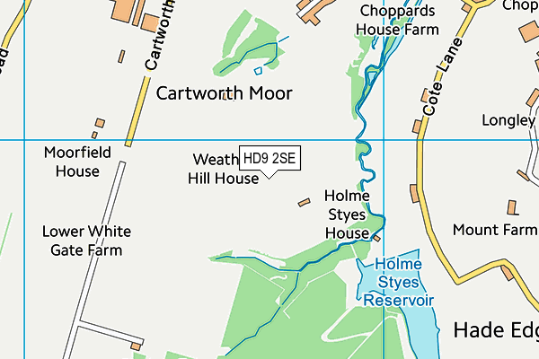 HD9 2SE map - OS VectorMap District (Ordnance Survey)