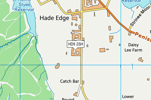 HD9 2SH map - OS VectorMap District (Ordnance Survey)