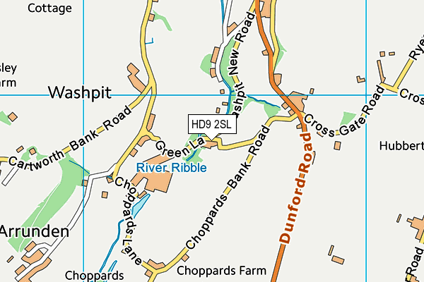 HD9 2SL map - OS VectorMap District (Ordnance Survey)