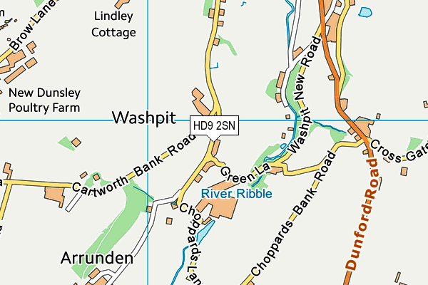 HD9 2SN map - OS VectorMap District (Ordnance Survey)