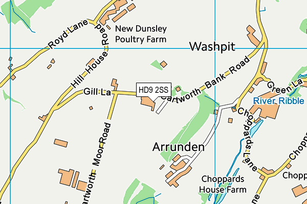 HD9 2SS map - OS VectorMap District (Ordnance Survey)