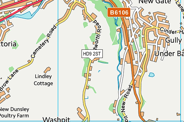 HD9 2ST map - OS VectorMap District (Ordnance Survey)