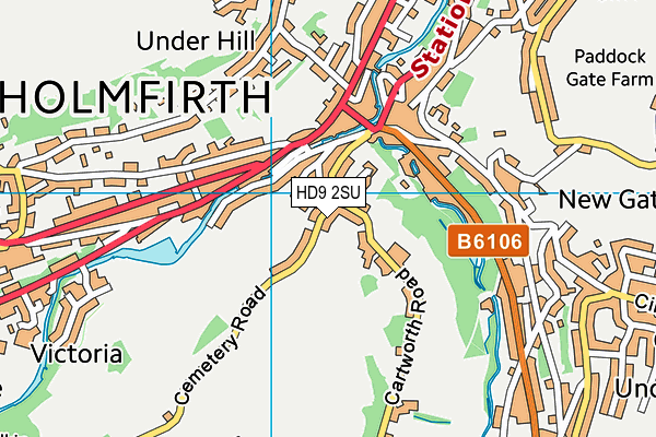 HD9 2SU map - OS VectorMap District (Ordnance Survey)