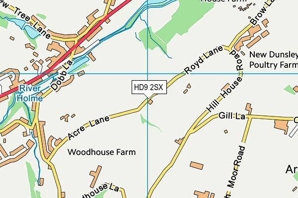 HD9 2SX map - OS VectorMap District (Ordnance Survey)