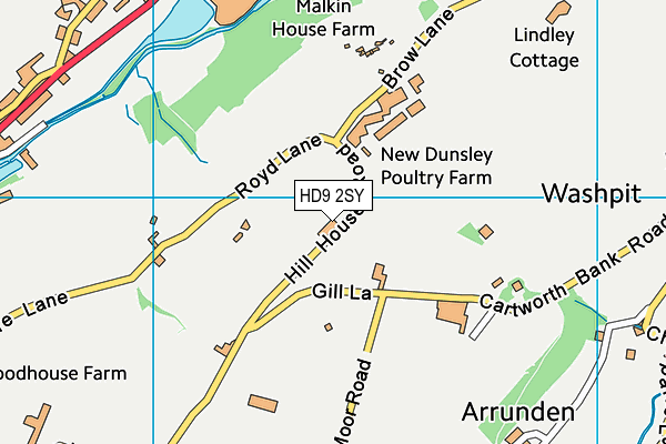 HD9 2SY map - OS VectorMap District (Ordnance Survey)