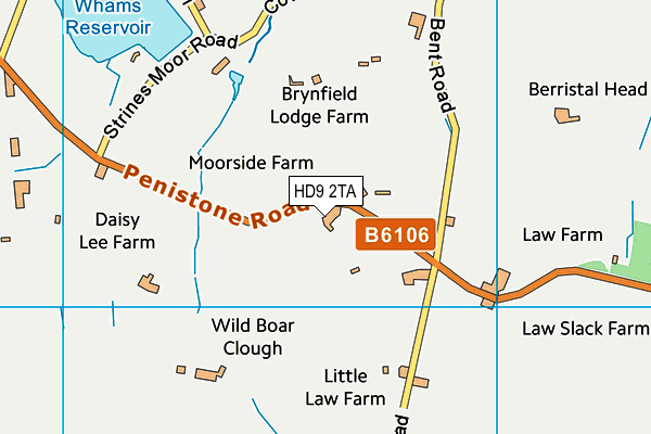 HD9 2TA map - OS VectorMap District (Ordnance Survey)