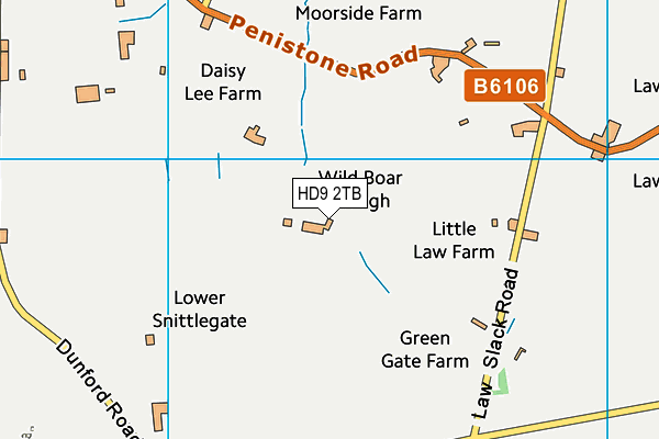 HD9 2TB map - OS VectorMap District (Ordnance Survey)